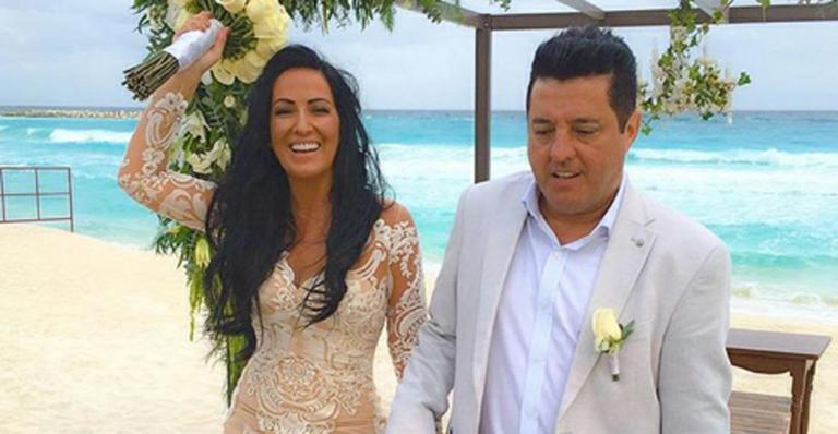 Bruno, da dupla com Marrone, renova os votos com Marianne Rabelo em Cancún