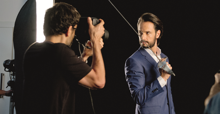 O charme de Rodrigo Santoro na esgrima