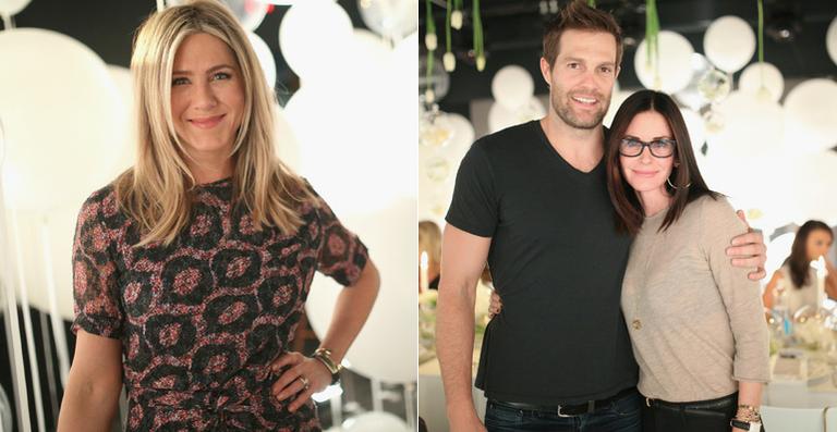 Jennifer Aniston recebe Courtney Cox em jantar beneficente