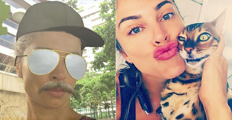 Grazi Massafera mostra foto com ‘bigodão’ e é comparada a Brad Pitt