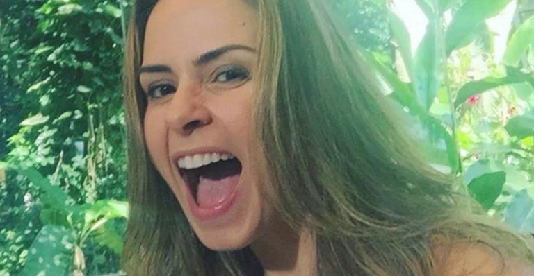 No Projac, Ana Paula conhece a porquinha Lili de ‘Êta Mundo Bom’