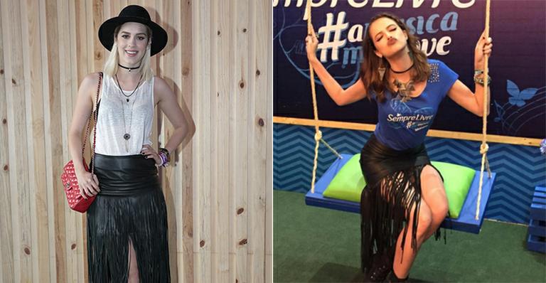 Sophia Abrahão e Agatha Moreira usam a mesma saia em festival de música
