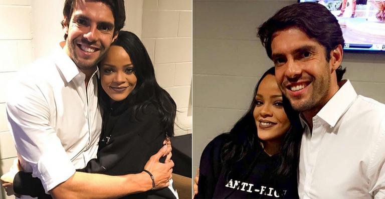 Kaká tieta Rihanna em camarim após show na Flórida