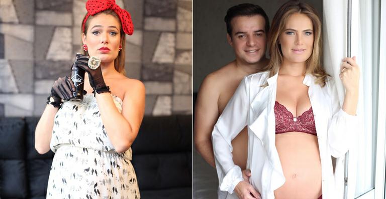 Grávida de 8 meses, Thaís Pacholek faz ensaio com Belutti