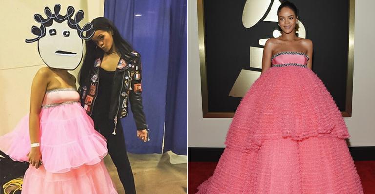 Fã se fantasia de Rihanna e ganha foto com a cantora