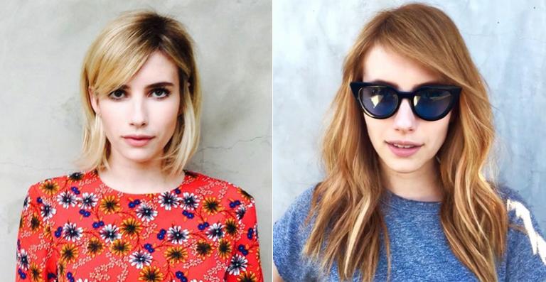 Novo look! Emma Roberts escurece os fios e coloca megahair