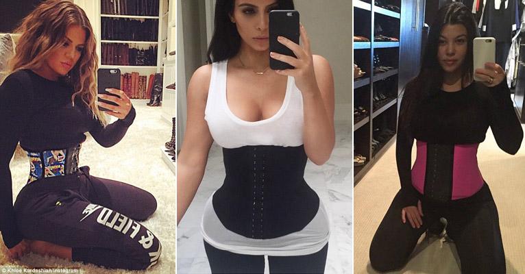 Kardashians usam espartilho na hora de malhar! Saiba se o método emagrece ou é perigoso