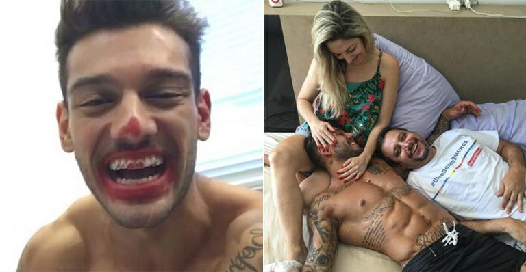 Mãe de Lucas Lucco parabeniza o cantor com foto divertida