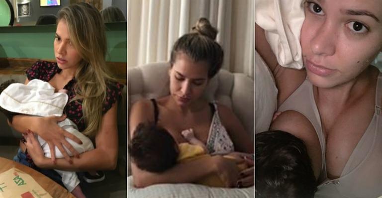 Adriana Sant’Anna discute com fãs que reclamaram do excesso de fotos do filho mamando em seu peito