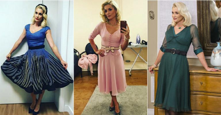 A elegância dos anos 40 nos looks de Sandra (Flávia Alessandra) em Êta Mundo Bom