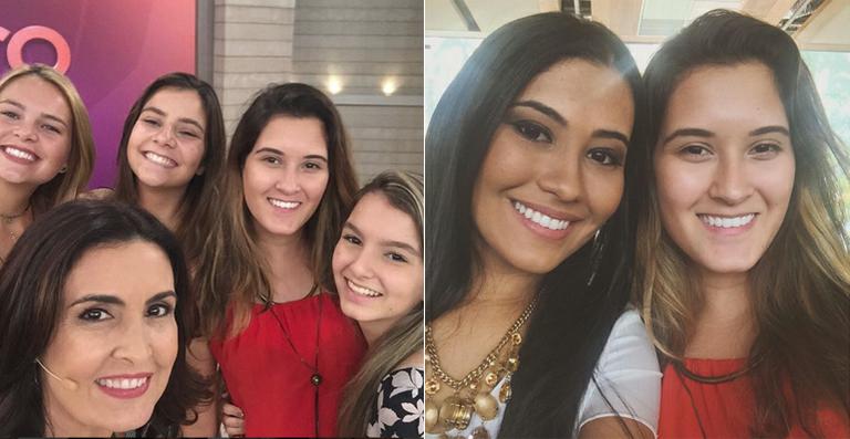 Fátima Bernardes faz selfie com a filha nos bastidores do Encontro