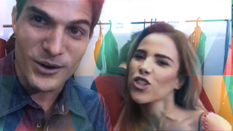 André Martinelli e Wanessa Camargo: diversão nos bastidores do SPFW