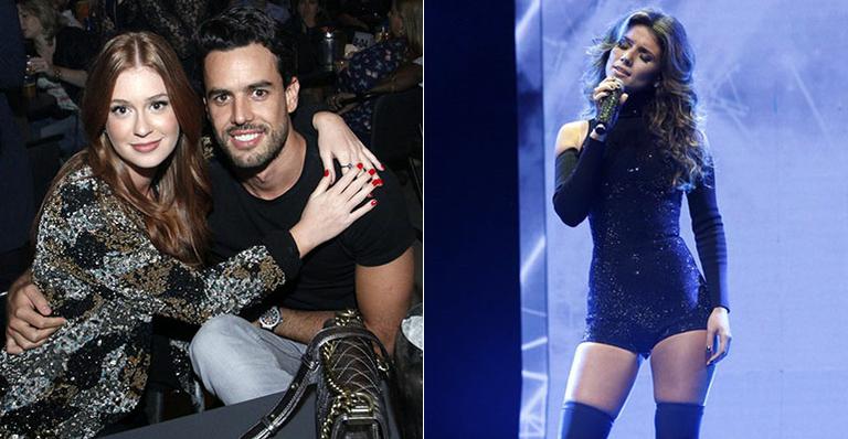 Com o namorado, Marina Ruy Barbosa vai ao show da nova turnê de Paula Fernandes