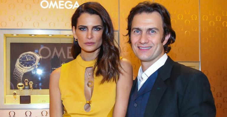 Fernanda Motta e Gabriel Braga Nunes: juntos em inauguração vip