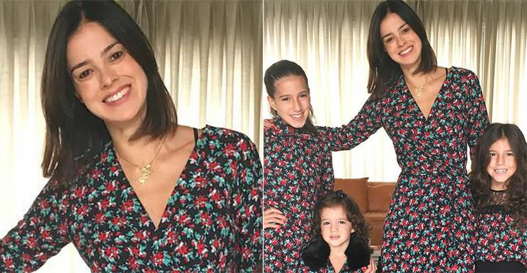 Vera Viel e as três filhas usam roupas com a mesma estampa no ‘Dia das Mães’