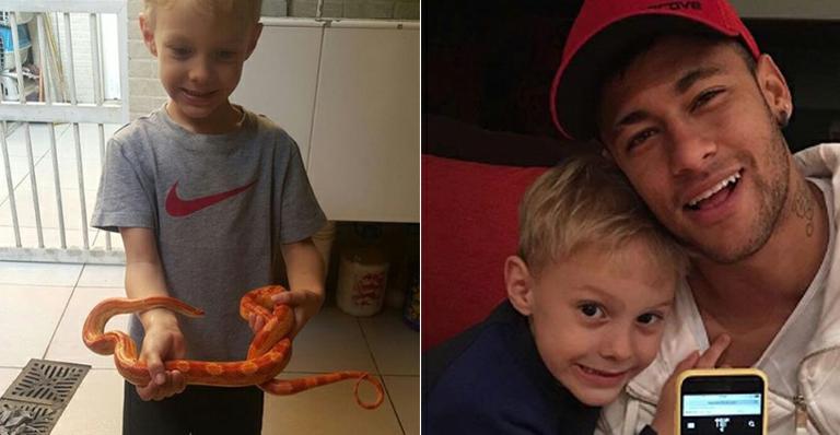 Davi Lucca surge segurando cobra e a mãe de derrete: “Meu corajoso”