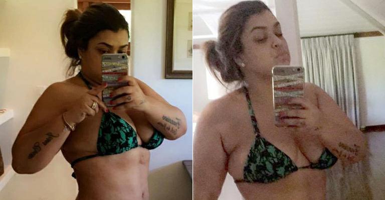 Em segunda lua de mel, Preta Gil mostra selfie de biquíni no espelho