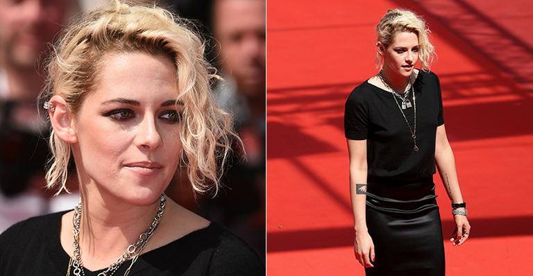 Gótica suave? Kristen Stewart aposta em look all black e maquiagem pesada em Cannes