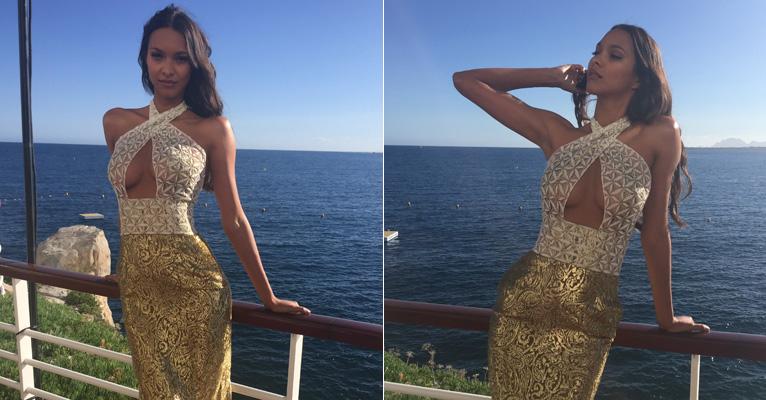 Top brasileira Lais Ribeiro surge deslumbrante em baile em Cannes