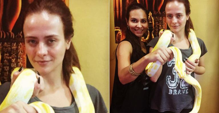 Juliana Silveira aprende a dançar com cobras para nova novela