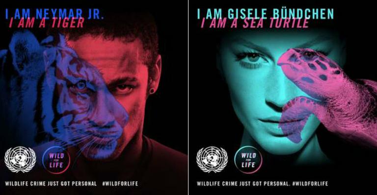 Neymar e Gisele Bündchen apoiam campanha contra o comércio ilegal de animais selvagens