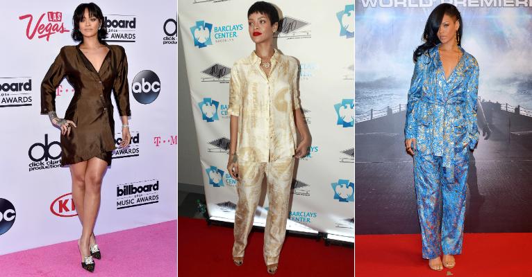 Rihanna volta a investir na tendência “pijama fashion”. Saiba mais