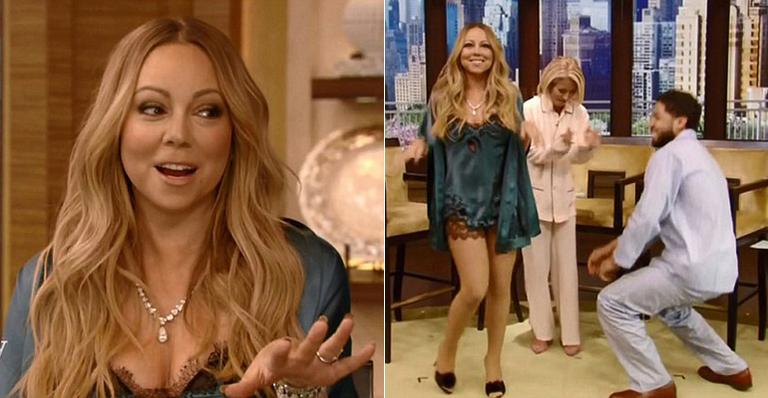 Aos 46, Mariah Carey aparece de camisola em programa e comenta casamento milionário