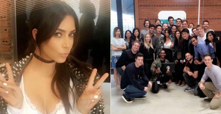 Viciada no aplicativo Snapchat, Kim Kardashian visita sede da empresa