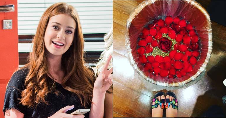 Marina Ruy Barbosa usa chinelo de R$ 2,5 mil em dia de relaxamento no Rio