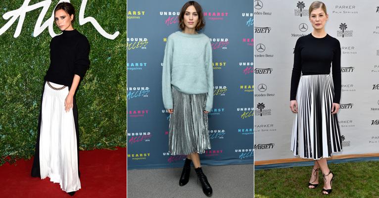 Saia longa plissada é aposta fashion para o inverno; confira