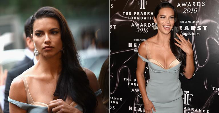 Top brasileira Adriana Lima ousa e aparece com o sutiã à mostra em premiação