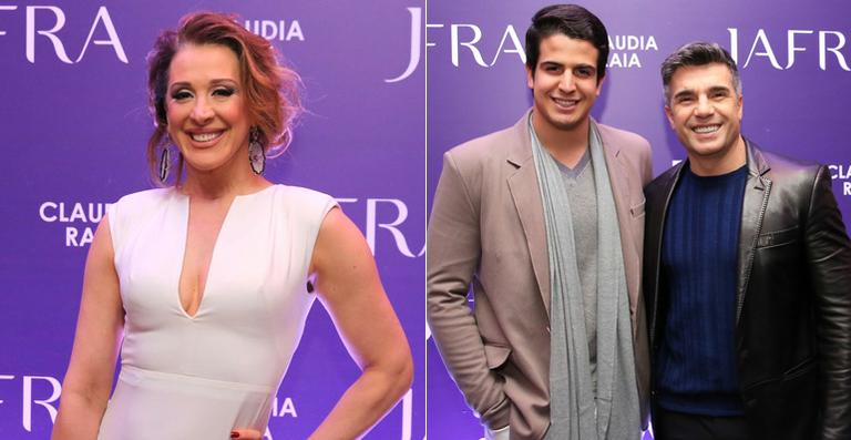 Claudia Raia: carinho de Enzo e Jarbas em lançamento