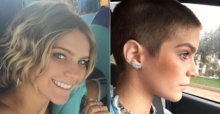 Após raspar a cabeça, Isabella Santoni posa de maiô ousado à beira da piscina