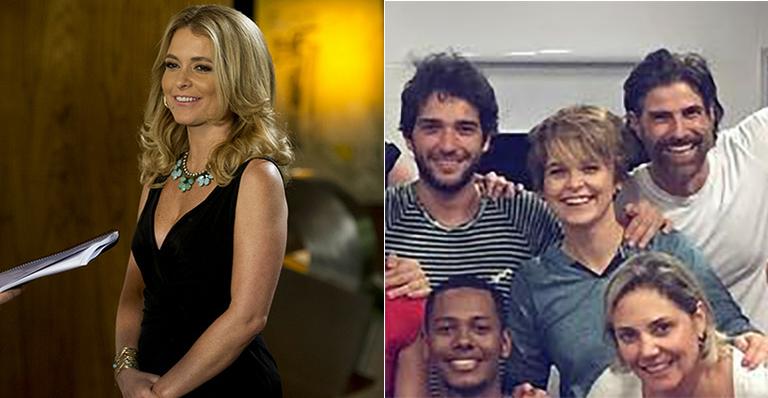 Claudia Abreu aparece com novo visual na reunião do elenco de ‘A Lei do Amor’