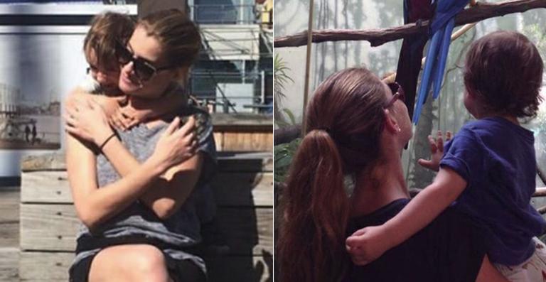 Alinne Moraes curte Nova York com o filho, Pedro