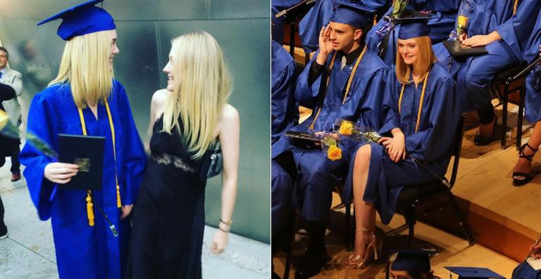 Dakota Fanning festeja a formatura da irmã, Elle Fanning