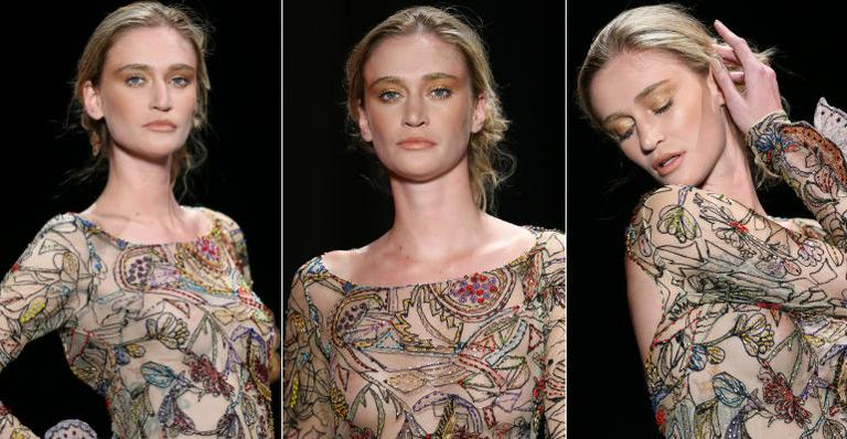 Top Vivi Orth rouba a cena em desfile no Rio de Janeiro