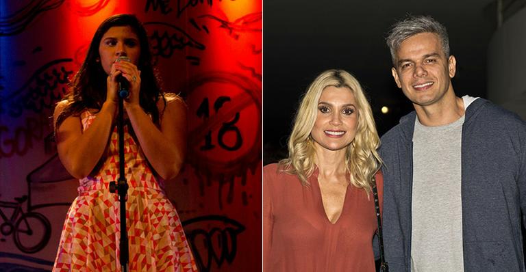 Flávia Alessandra e Otaviano Costa aplaudem Giulia Costa em sua estreia no teatro