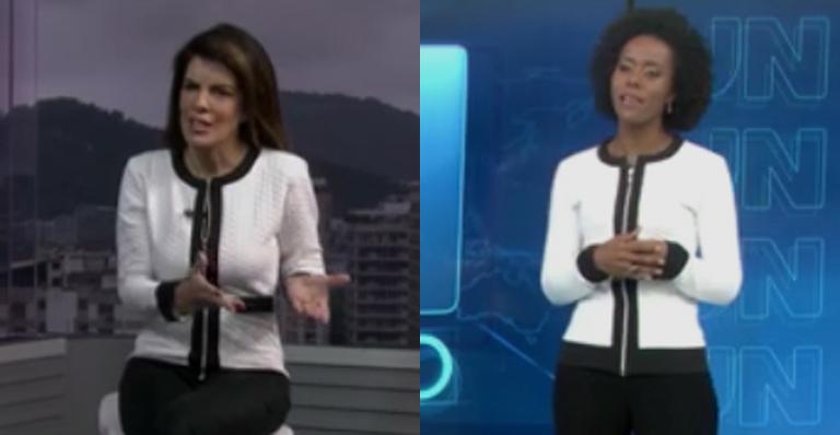 No mesmo dia, Maju e Mariana Gross repetem o look na TV