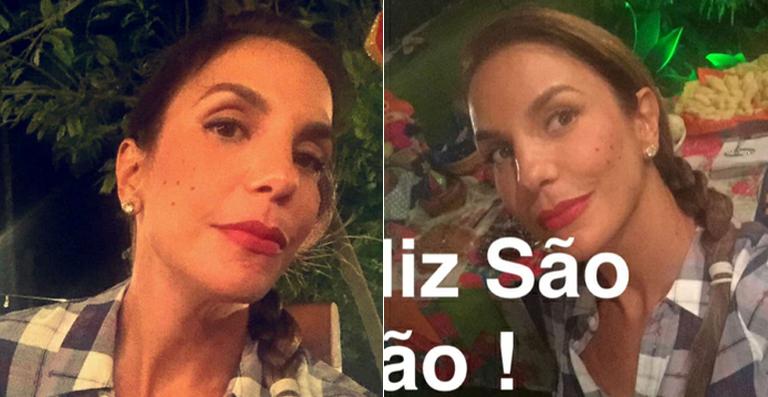Ivete Sangalo reúne amigos em festa junina