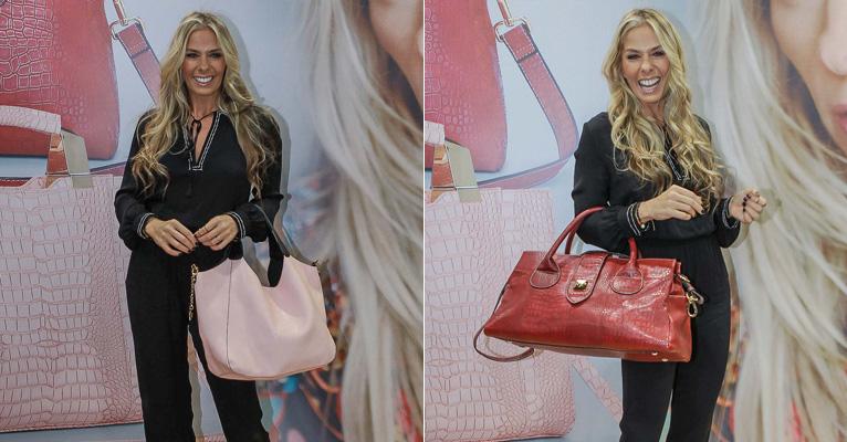 Prestes a voltar à TV, Adriane Galisteu lança coleção de bolsas em SP
