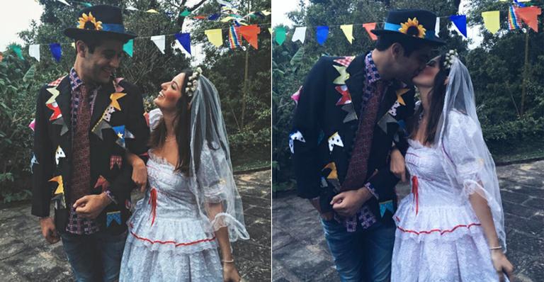 Miguel Rômulo ‘se casa’ com a namorada em festa julina