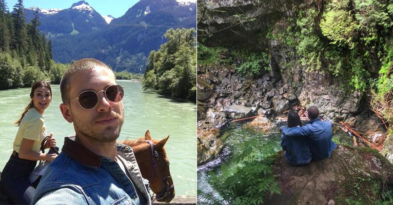 Thaila Ayala e o namorado curtem passeio a cavalo no Canadá