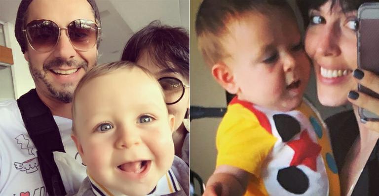Que fofo! Alexandre Nero mostra o filho sorridente em selfie de família