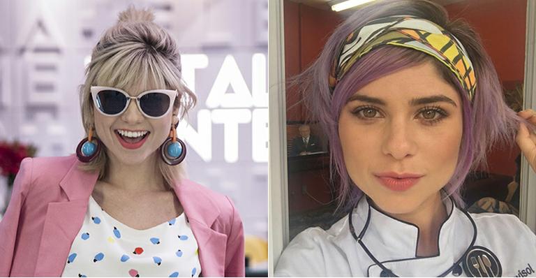 Julianne Trevisol muda o visual e pinta os cabelos de lilás