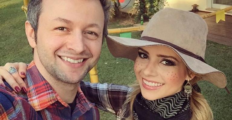 Sandy vira caipira em festa julina com Lucas Lima