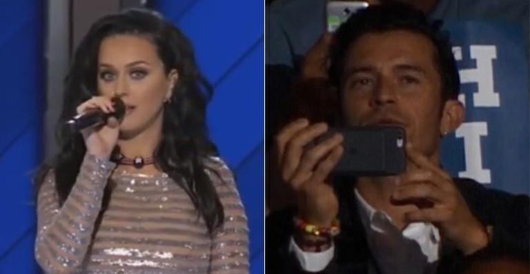 Após rumores de crise, Orlando Bloom aparece filmando show de Katy Perry