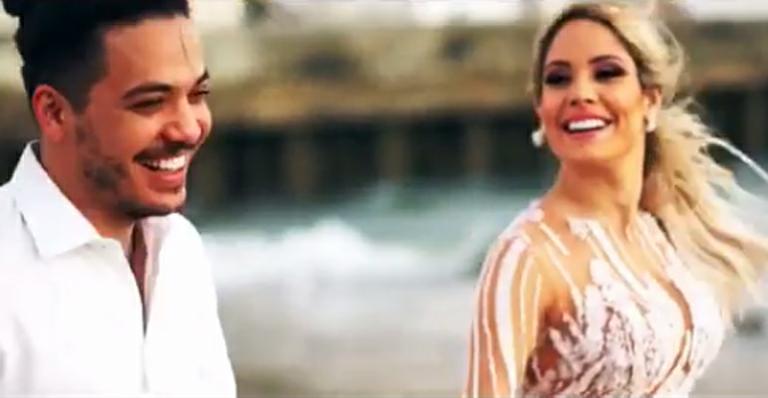 No dia do casamento, Wesley Safadão mostra clipe com Thyane Dantas e se declara