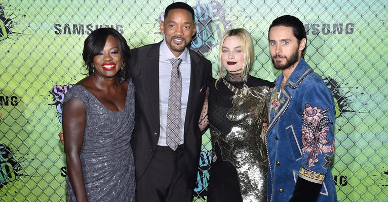 Elenco de Esquadrão Suicida se diverte em première do longa em Nova York