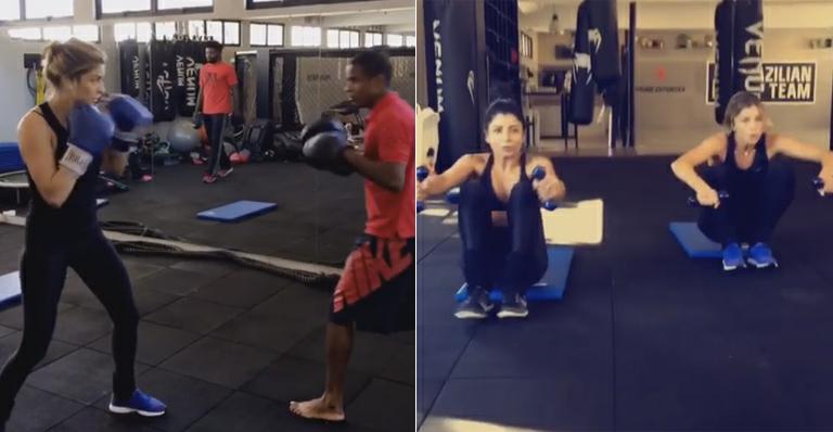 Personal mostra treino de Grazi Massafera e Anna Lima em luta funcional